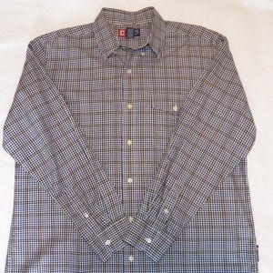 CHAPS Button Down LS Plaid Shirt, Large